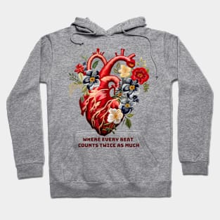 Embroidered creative flower human heart Hoodie